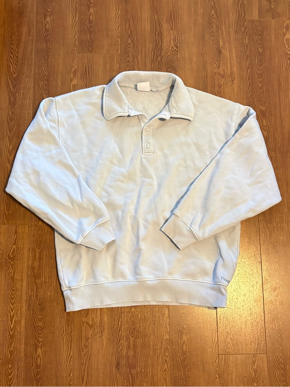 TNA Light Blue Polo Collar Sweatshirt